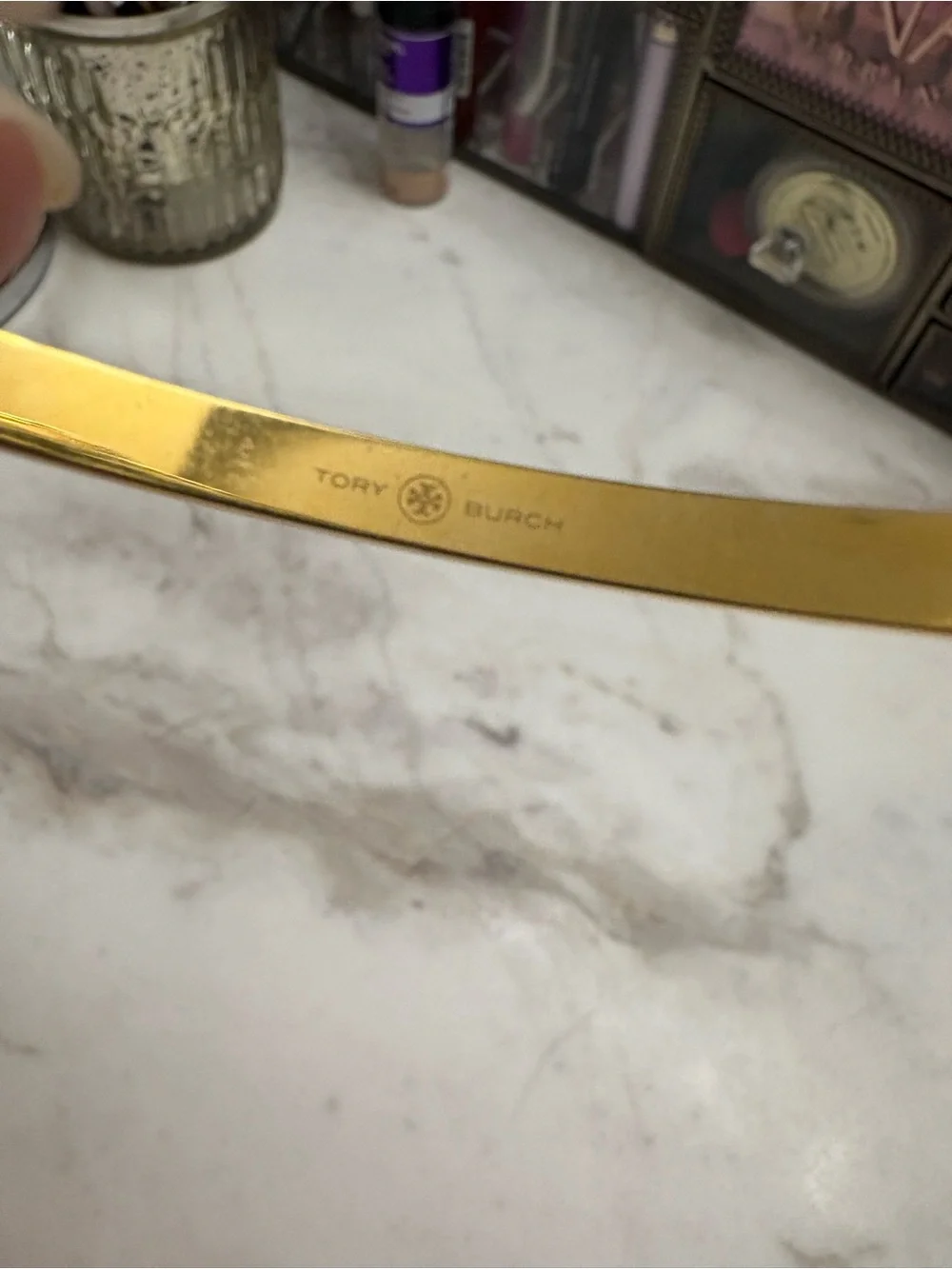 Tory Burch Gold Logo Bangle Bracelet